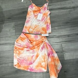 WAYF multi color Two Piece Spaghetti strap and mini skirt